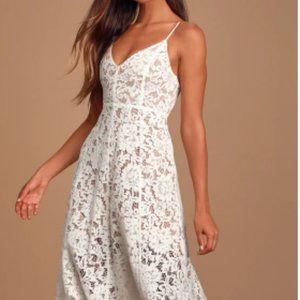 LuLus Lace Midi Dress